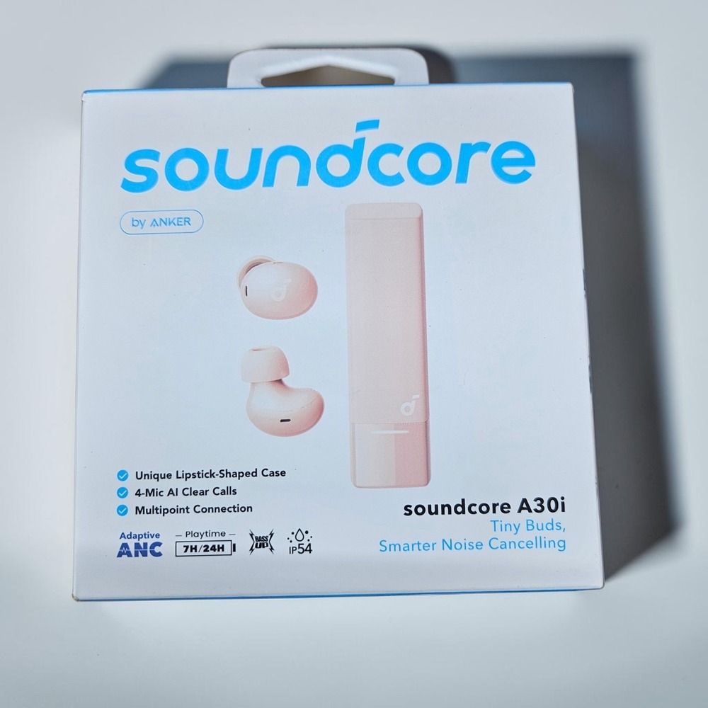 Anker Soundcore A30i ANC Wireless Earbuds Pink Lipstick Style Case New Complete